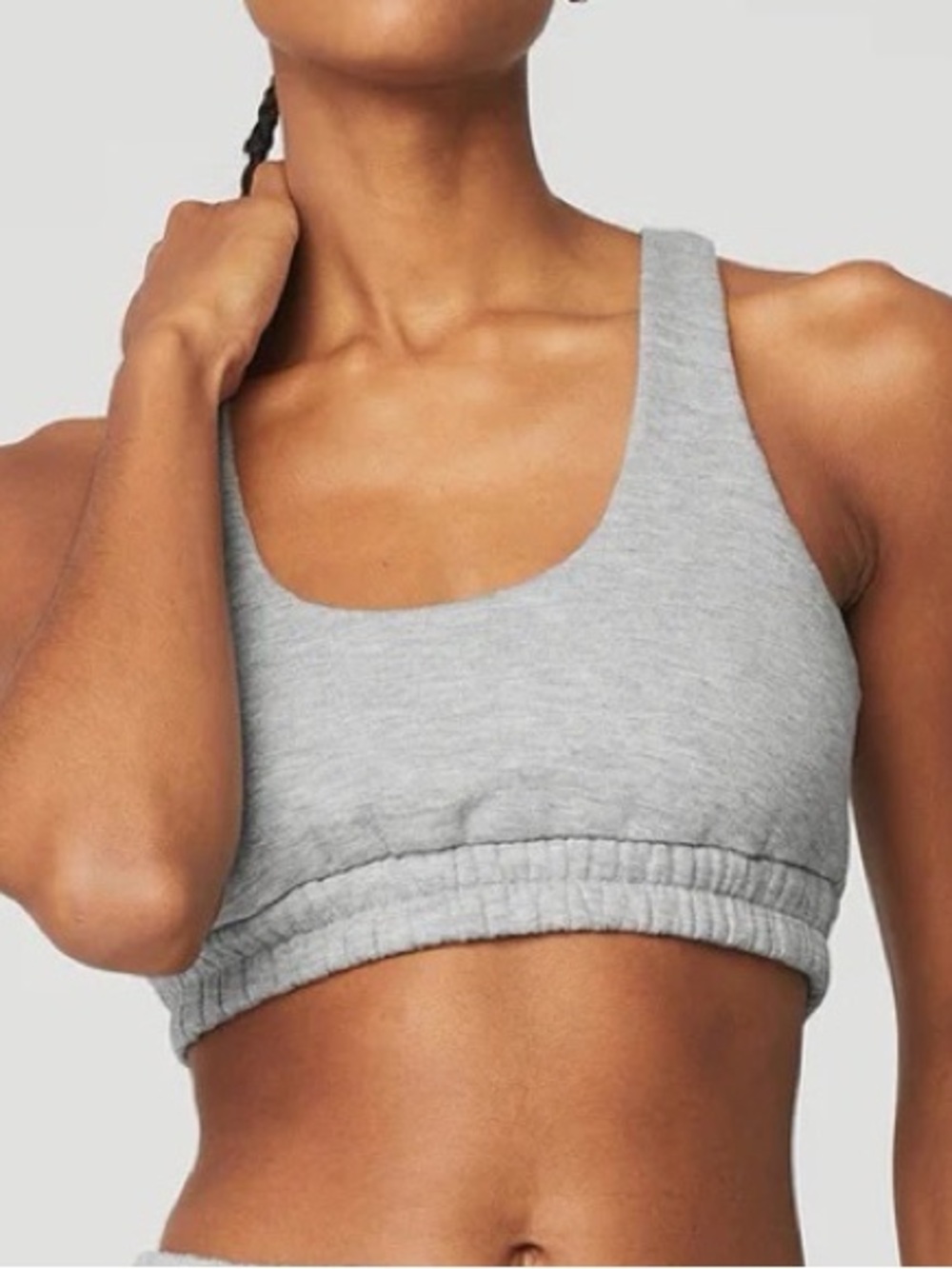 Alo Yoga Scoop Neck Sweatshirt Bra in Grey Size L
